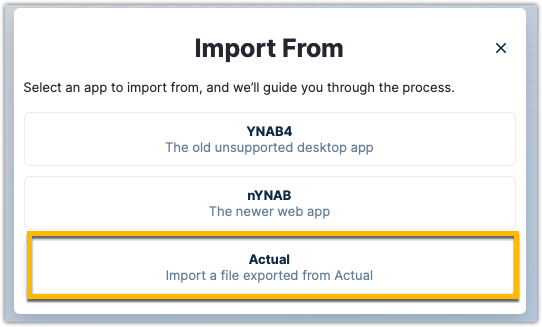Click on the import file link