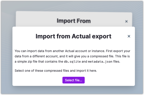 Click on the import file link